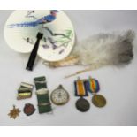 Two World War I medals to 187653 Private M. Cron, together with other various medals and ribbons,