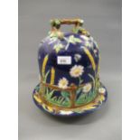 19th Century George Jones Majolica cheese dome and cover, with impressed and painted marks to