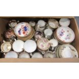 Quantity of various 19th Century cups and saucers Generally in good condition, one cracked saucer