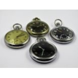 Four various military issue pocket watches, including Carley & Clemence