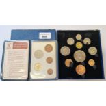 1951 Festival of Britain ten coin set, farthing to five shillings together with a cased decimal coin