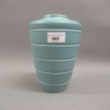 Wedgwood Keith Murray shoulder vase in duck egg blue, 7.75ins high In good condition