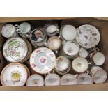 Quantity of various 19th Century cups and saucers Generally in good condition - one cracked cup