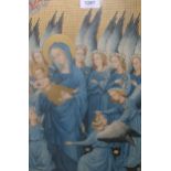 Pair of Arundel Society chromolithographs of the Wilton Diptych with gilt slips and frames, 17ins