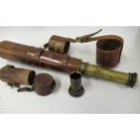 H.C. Ryland & Son, World War I military issue leather cased telescope, mark IV, No. 185 together
