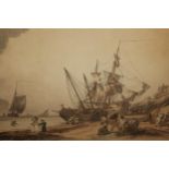 19th Century engraving ' Brighthelmstone Fisherman Returning ', published 1808, 15ins x 21ins