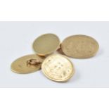 Pair of 9ct gold oval cufflinks Weight - 7.4g