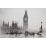 Percy Robertson, pair of unframed etchings, London scenes, both monogrammed in the plate, both
