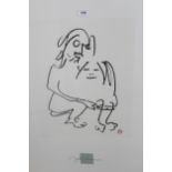 John Lennon Limited Edition monochrome lithograph ' The Hug ', No. 683 of 3000, 19.5ins x 15ins,