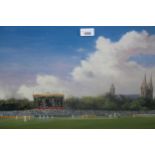 Jack Russell, Limited Edition artist signed coloured print, ' Adelaide Cricket Ground ' together