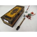 19th Century Tunbridge ware rectangular glove box, together with a Tunbridge ware glove darner