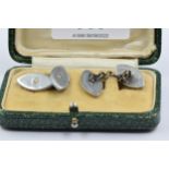 Pair of unusual shrapnel cufflinks, inscribed ' Part of Zeppelin Beleriki 1916 '