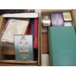 Extensive collection of postal stamps in albums, stock books, envelopes and loose