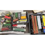 Quantity of plastic 0 gauge electric railway engines, carriages etc.