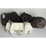 Tanner Krolle, brown leather handbag, together with a Tanner Krolle white leather handbag, both with