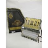 Child's Pictro German piano accordion, together with a wooden zither