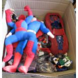 Quantity of various Superman, Spider-Man, Doctor Who, Transformer and other figures