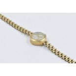 Ladies 9ct gold cased Rotary wristwatch on 9ct gold articulated bracelet, 10.5g gross