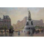 Roland Davies, signed oil on canvas, Place de la Republic, signed and inscribed verso, 12ins x 16ins