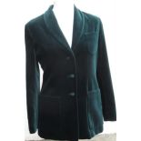 Holland & Holland, London, ladies emerald green velvet jacket together with a Holland and Holland