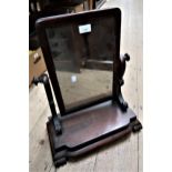 Victorian swing frame toilet mirror, circular brass occasional table with a folding base and a small