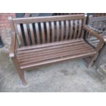 Modern slatted garden bench with painted finish, 48ins wide