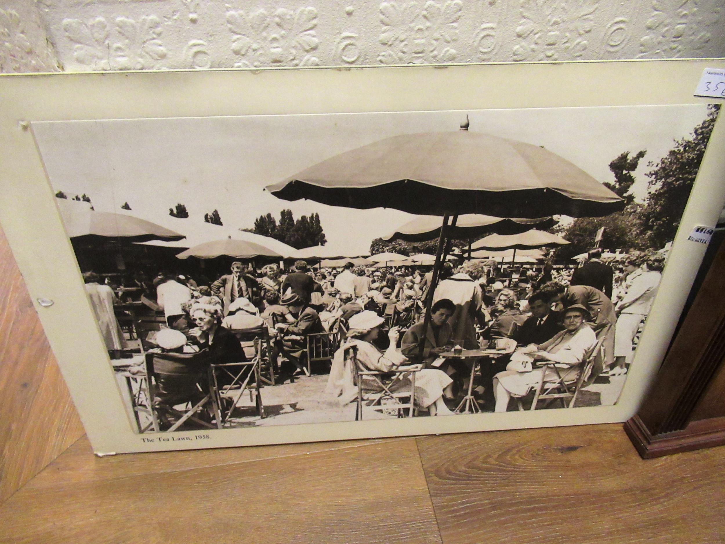 'The Wimbledon Lawn Tennis Museum Tea Room ' sign, with associated photograph, 29.5ins square Made - Image 2 of 2