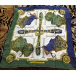 Hermes, Paris, ladies silk scarf ' Selles a Housse' by Christiane Vauzelles , 90cm square There is