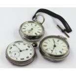 Silver open face keywind pocket watch by Stephen Edgecumbe, Plymouth, No. 177169 together with a