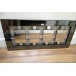 Modern rectangular multi section wall mirror, 22ins x 47ins