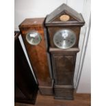 Group of four various grandmother clocks (for restoration), together with a miniature oak longcase