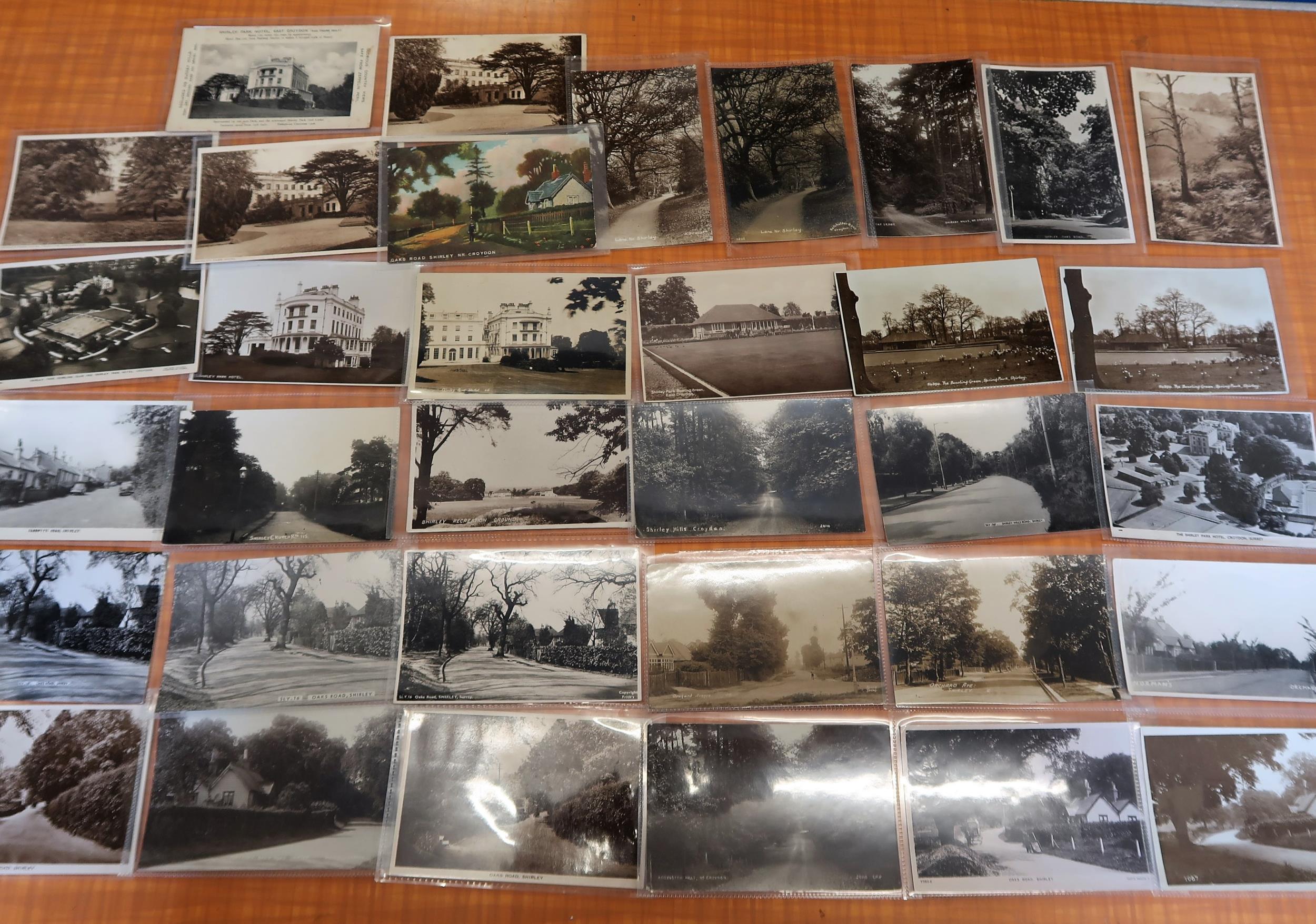 Thirty four postcards, Croydon related, including twenty eight RP's, Oaks Road Shirley, Shirley