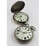 Silver open faced pocket watch by Stone of Leeds, together with a silver cased full hunter pocket