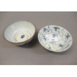 Chinese Tek Sing cargo blue and white bowl, 5.25ins diameter together with another small Chinese