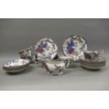 19th Century English ironstone part tea service in the tobacco leaf pattern