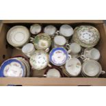 Quantity of various 19th Century cups and saucers Generally in good condition - two chipped cus