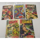 Marvel Comics, group of five ' Sub-Mariner ' American issue comics including No.s 2, 3, 4, 5 and 6