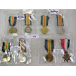 Group of four First World War two medal groups, 5181 Private Grossmith 13th London Regiment, Private