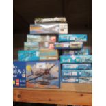 Quantity of various boxed model aircraft, including Revel and Hasegawa