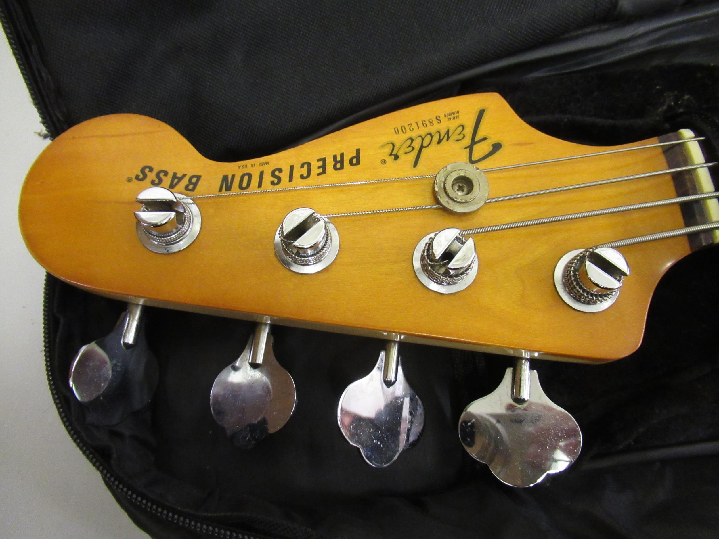 Fender USA 1978 Black Precision bass guitar, headstock serial no.S891200 (with cracking and - Image 2 of 2