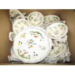 Gien bird and floral decorated dinner service Damage to some with crazing but no chips. Please see
