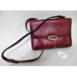 Hermes, Fonsbelle burgundy leather shoulder bag Scuffing to leather in places, particularly around