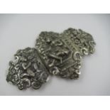 19th Century Indian silver nurses belt buckle cast with various figures