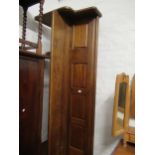 Large Victorian oak church pew with a five panel back on slab end supports, 95.5ins wide