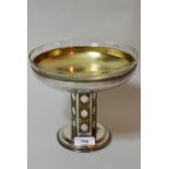 Early 20th Century silver plated Secessionist pedestal comport with original glass liner