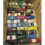 Box containing a quantity of various diecast model vehicles, including Franklin Mint etc.