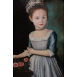 Early 19th Century English school, oil on canvas laid down on board, portrait of an unknown girl