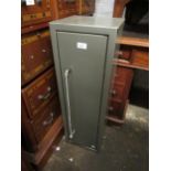 Small 20th Century metal gun cabinet with two locks, including keys This cabinet is very heavy!