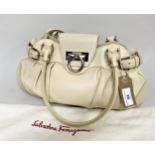 Salvatore Ferragamo, Gancini cream leather handbag, with original dust cover Serial No. AU-21