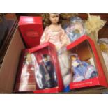 Three Peggy Nisbet dolls in original boxes, together with four other various modern collector's